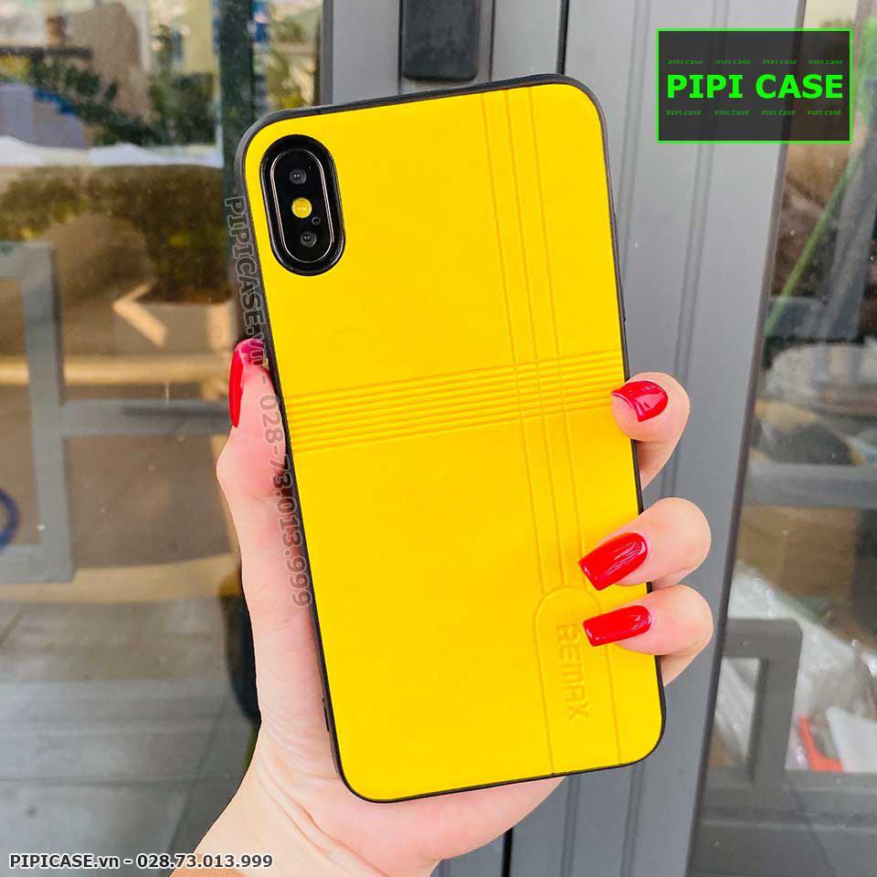 Ốp Lưng iPhone XS Max - Da Remax - Vàng