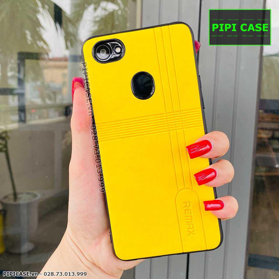 Ốp Lưng Oppo F7 - Da Remax - Vàng