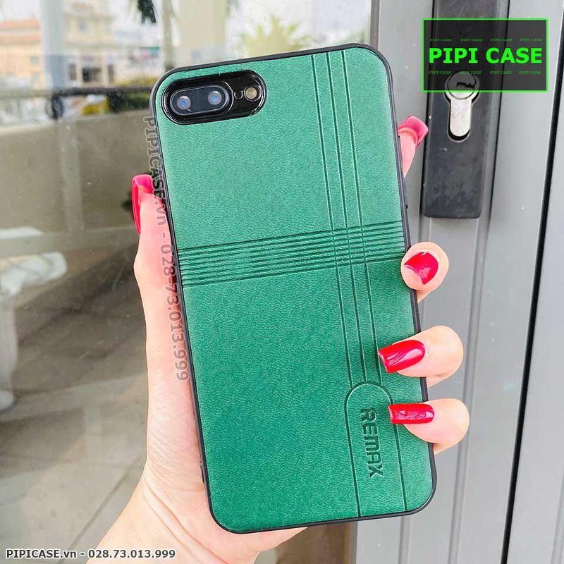 Ốp Lưng iPhone 7 Plus / 8 Plus - Da Remax - Xanh Lá