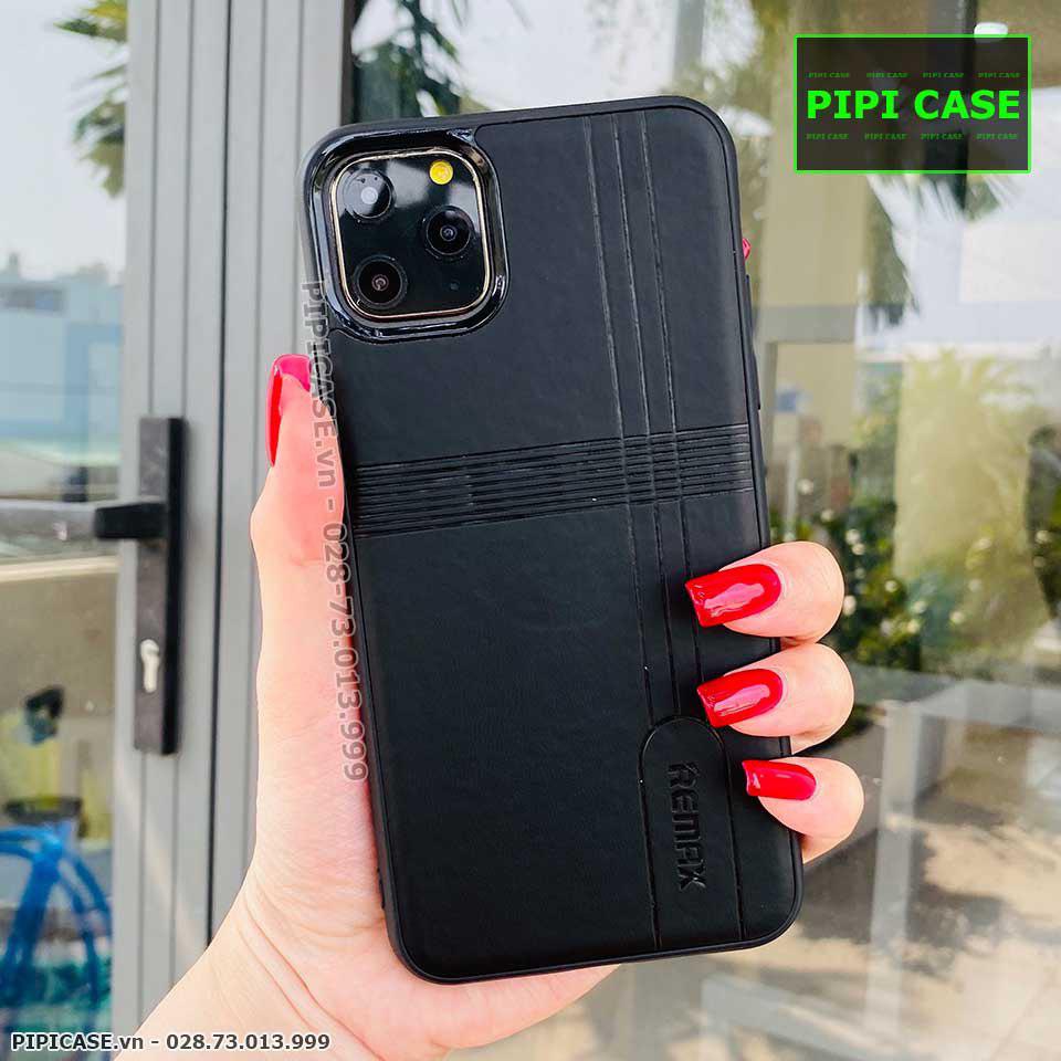 Ốp Lưng iPhone 11 Pro Max - Da Remax - Đen