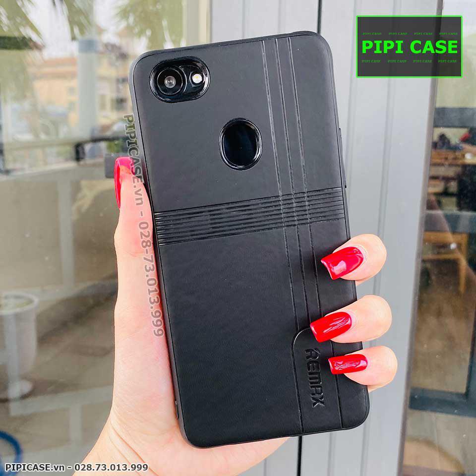 Ốp Lưng Oppo F7 - Da Remax - Đen