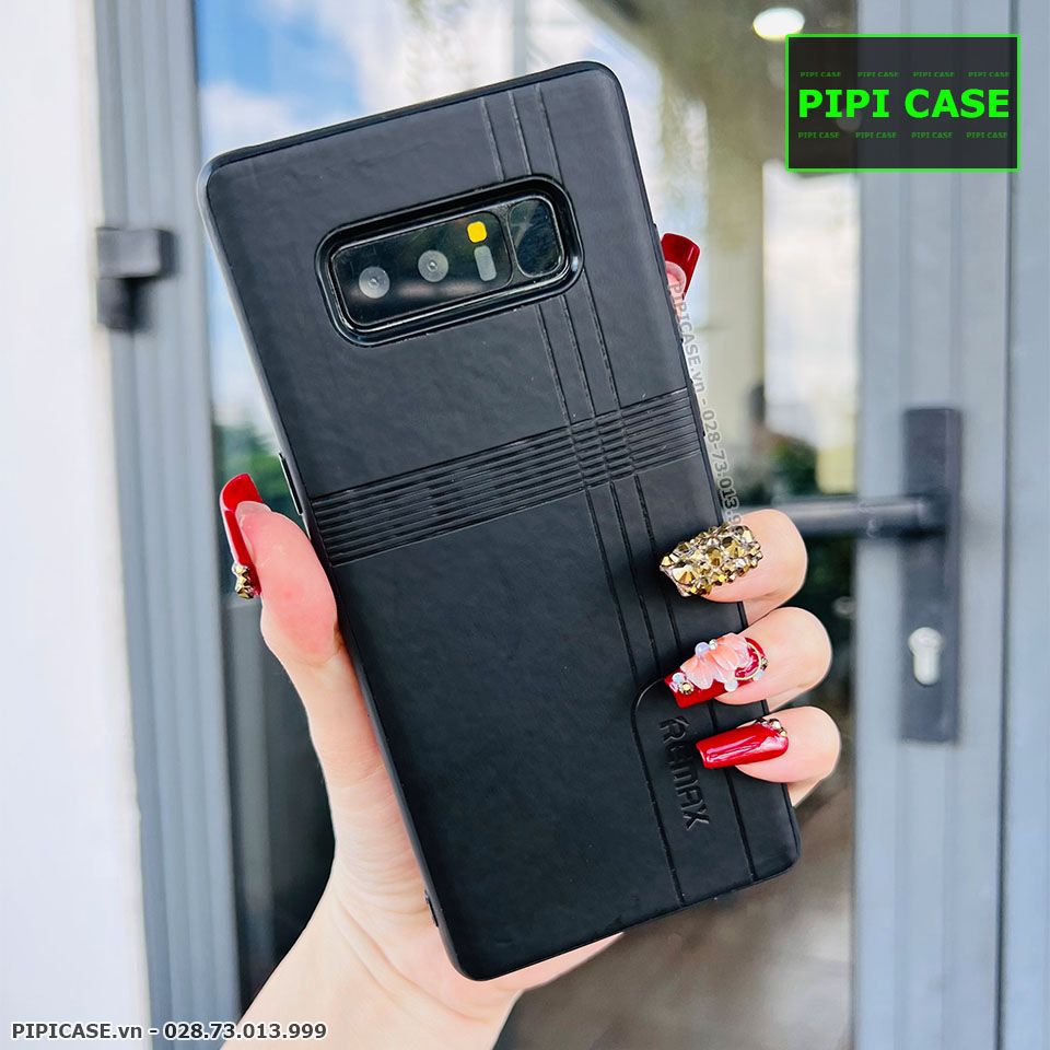 Ốp Lưng Samsung Note 8 - Da Remax - Đen