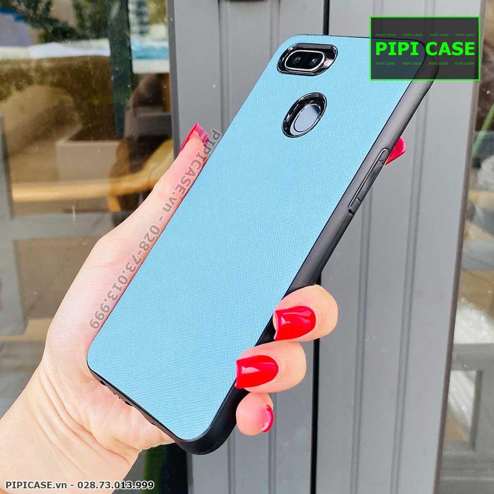 Ốp Lưng Oppo F9 - Simple Da - Xanh