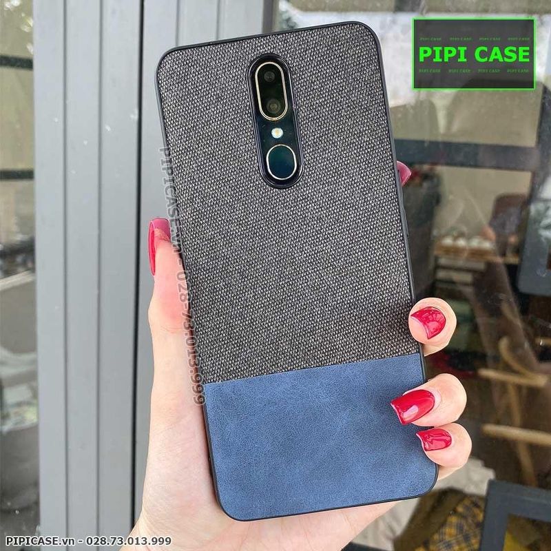 Ốp Lưng Oppo F11 - Vải Skin - Xanh