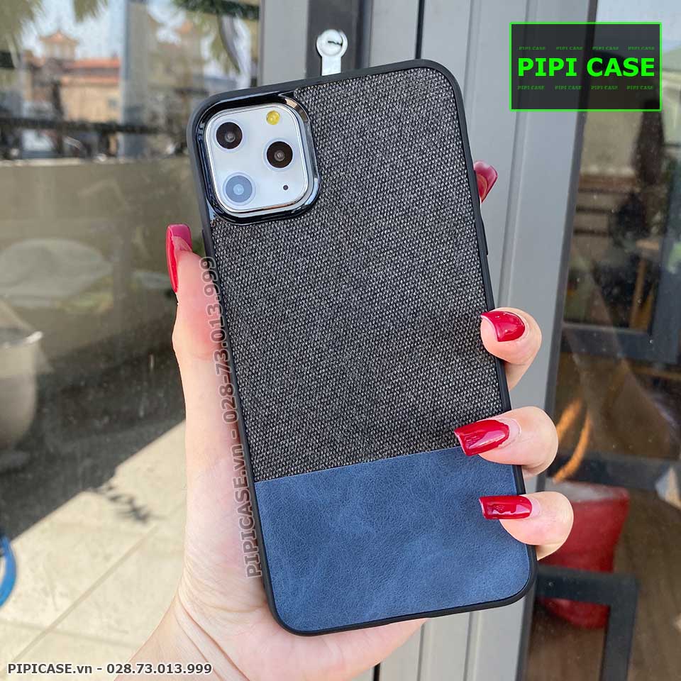 Ốp Lưng iPhone 11 Pro Max - Vải Skin - Xanh