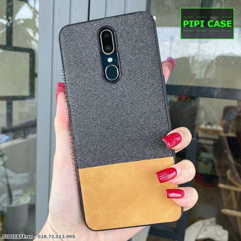 Ốp Lưng Oppo F11 - Vải Skin - Nâu