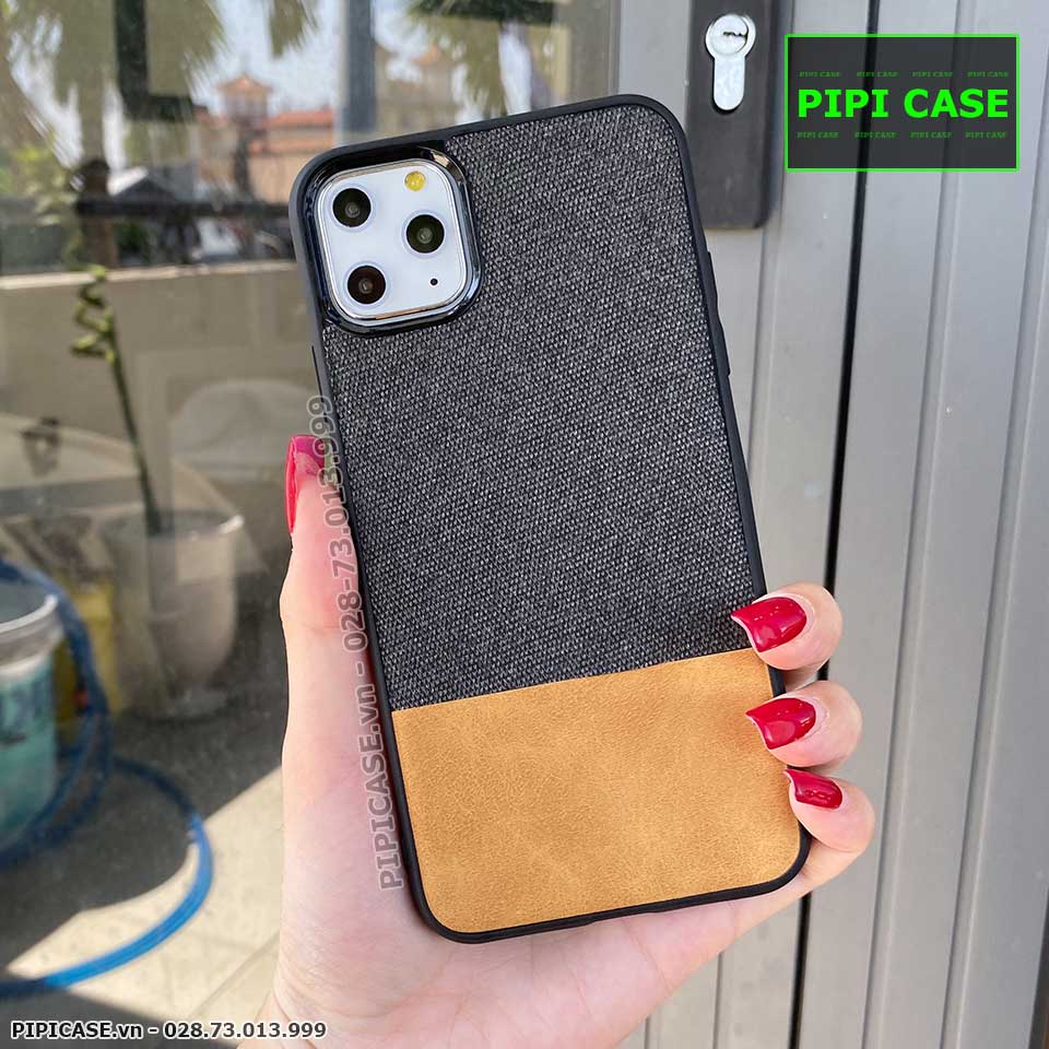 Ốp Lưng iPhone 11 Pro Max - Vải Skin - Nâu