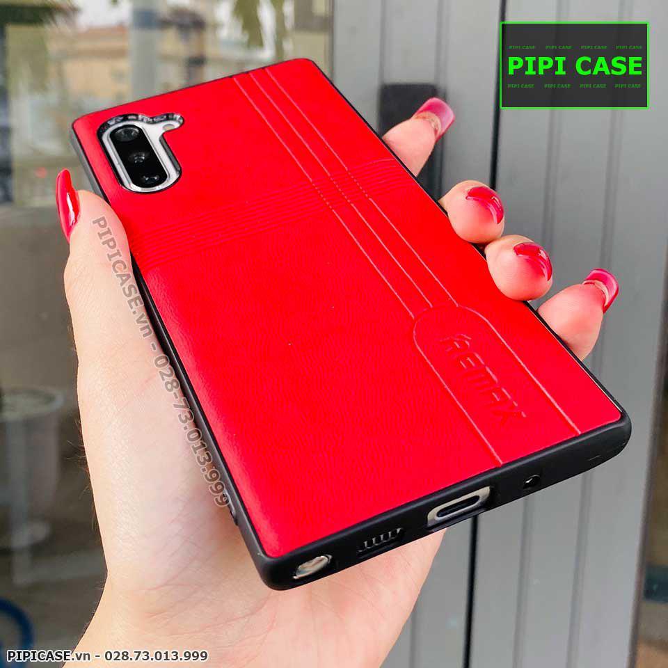 Ốp Lưng Samsung Note 10 Plus - Da Remax - Đỏ