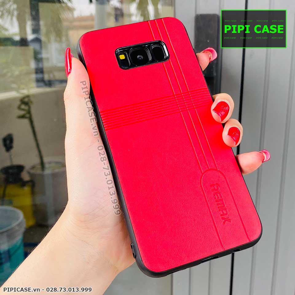 Ốp Lưng Samsung S8 - Da Remax - Đỏ