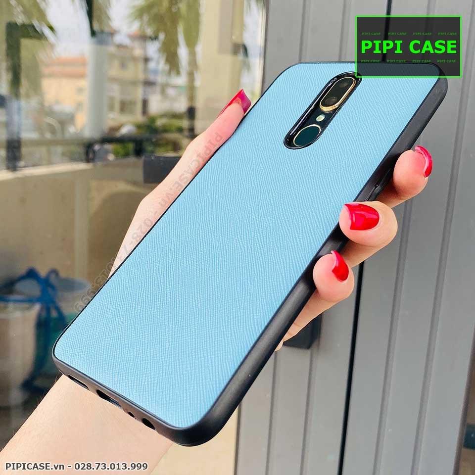 Ốp Lưng Oppo F11 - Simple Da - Xanh