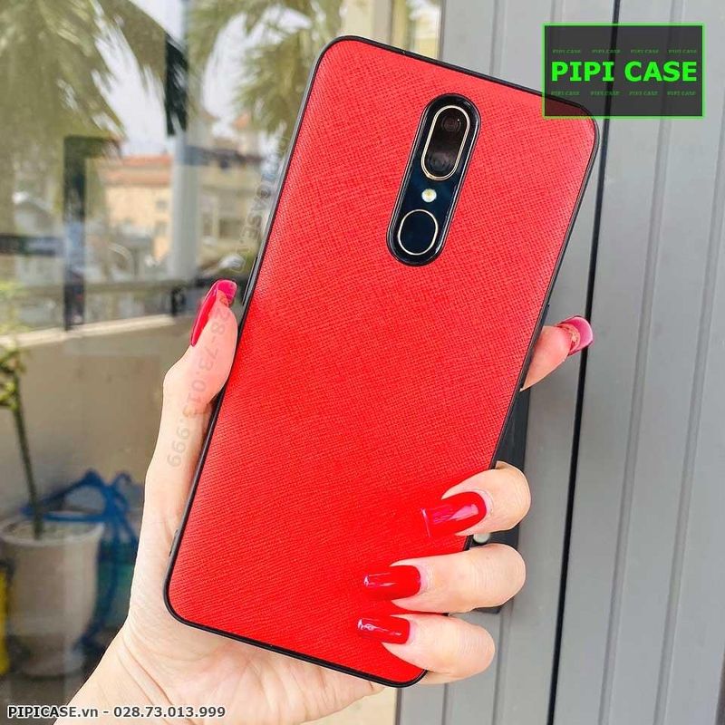 Ốp Lưng Oppo F11 - Simple Da - Đỏ