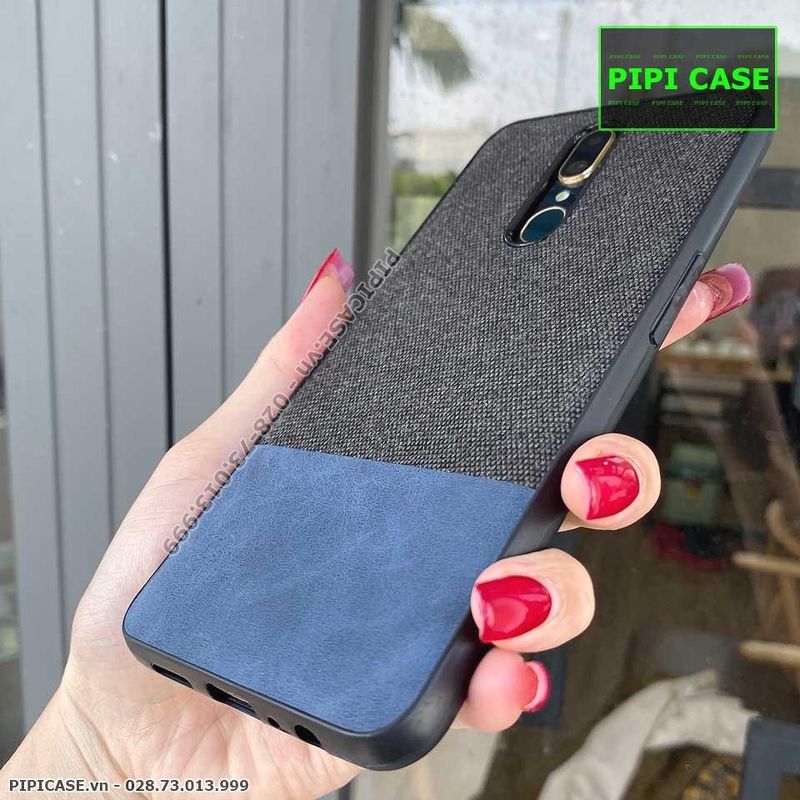 Ốp Lưng Oppo F11 - Vải Skin - Xanh