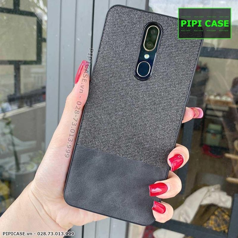 Ốp Lưng Oppo F11 - Vải Skin - Đen