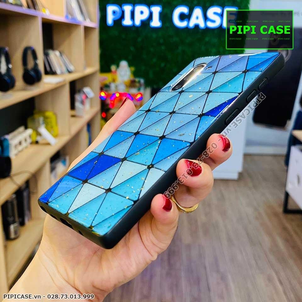 Ốp Lưng Samsung Note 10 - Tam giác - Xanh Dương