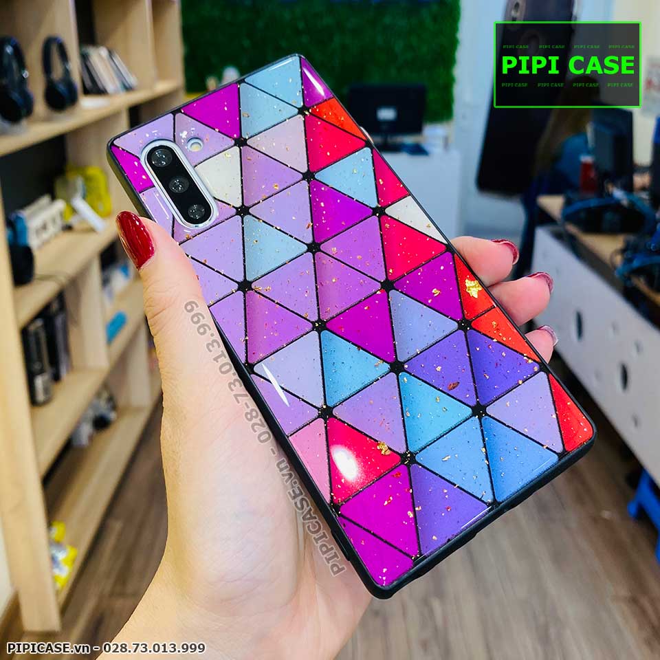 Ốp Lưng Samsung Note 10 - Tam giác - 7 Màu