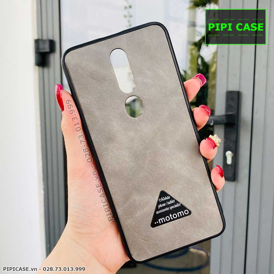 Ốp Lưng Oppo F11 Pro - Da Motomo - Xám