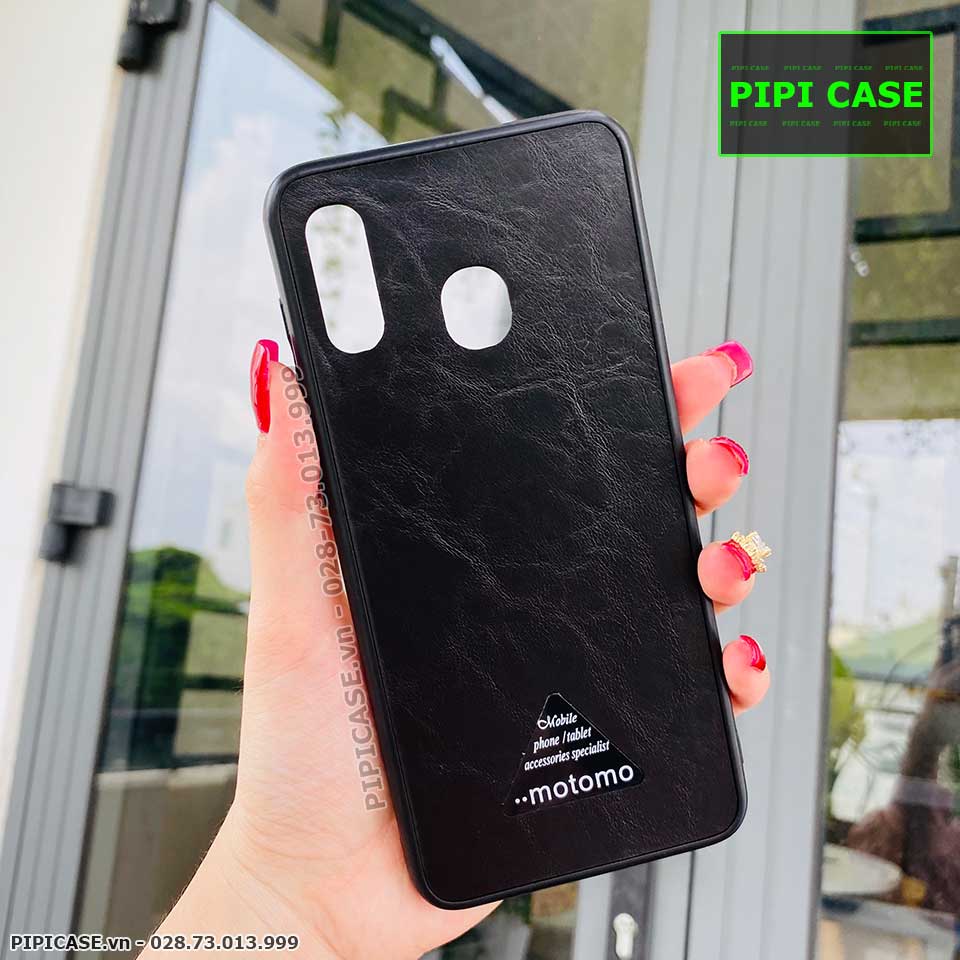 Ốp Lưng Samsung A20 / A30 - Da Motomo - Đen