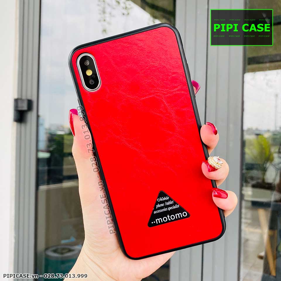 Ốp Lưng iPhone XS Max - Da Motomo - Đỏ