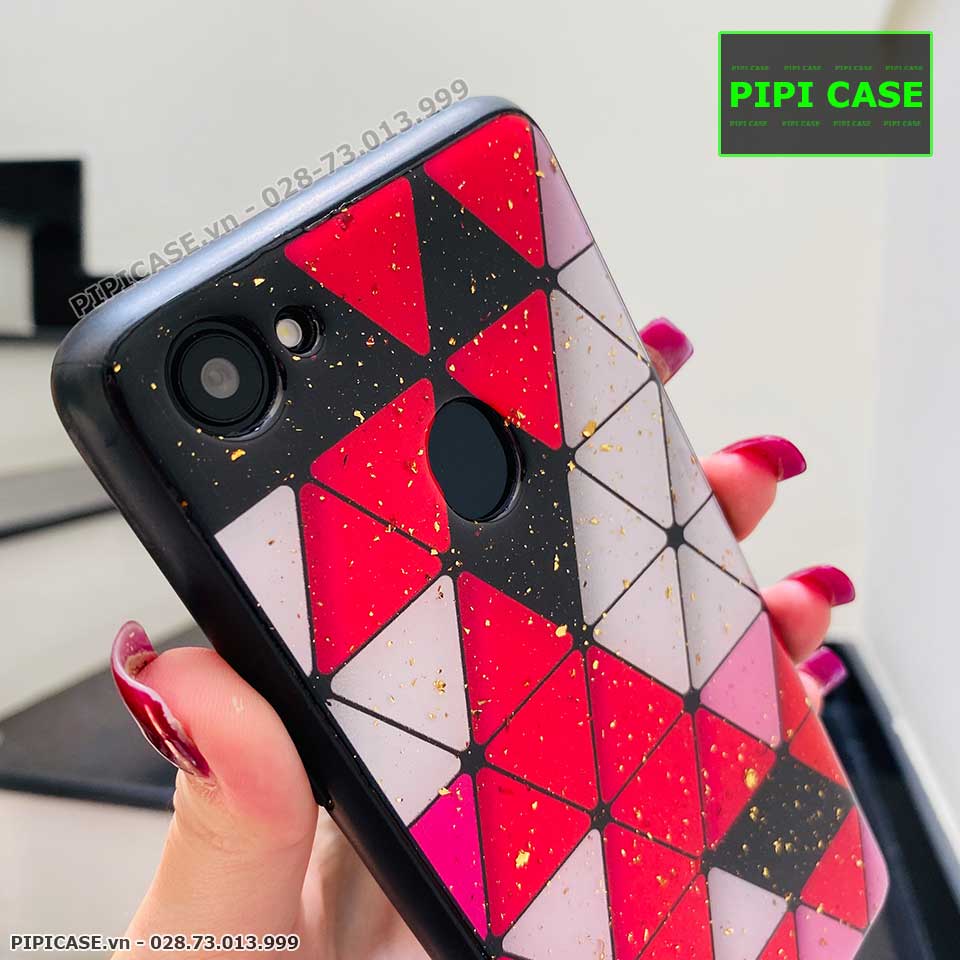 Ốp Lưng Oppo F7 - Tam giác - Đỏ