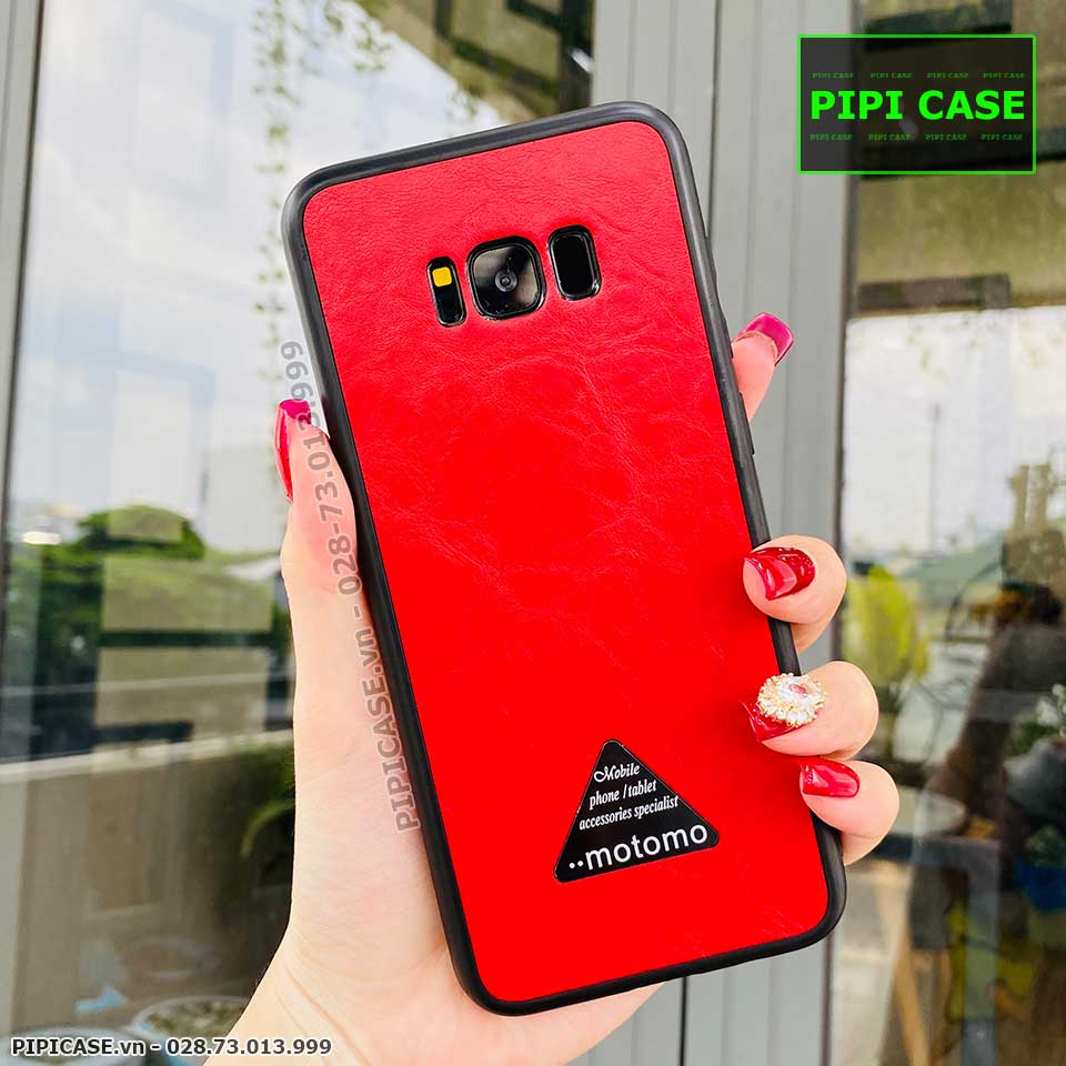 Ốp Lưng Samsung S8 - Da Motomo - Đỏ
