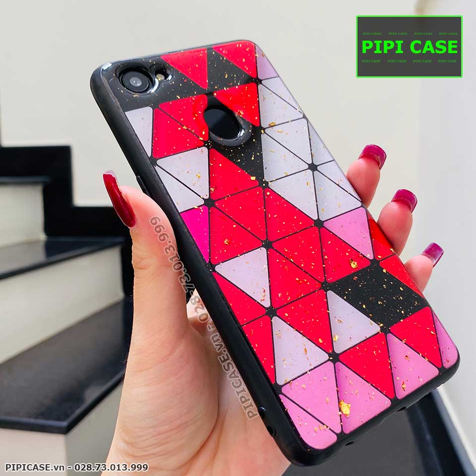 Ốp Lưng Oppo F7 - Tam giác - Đỏ