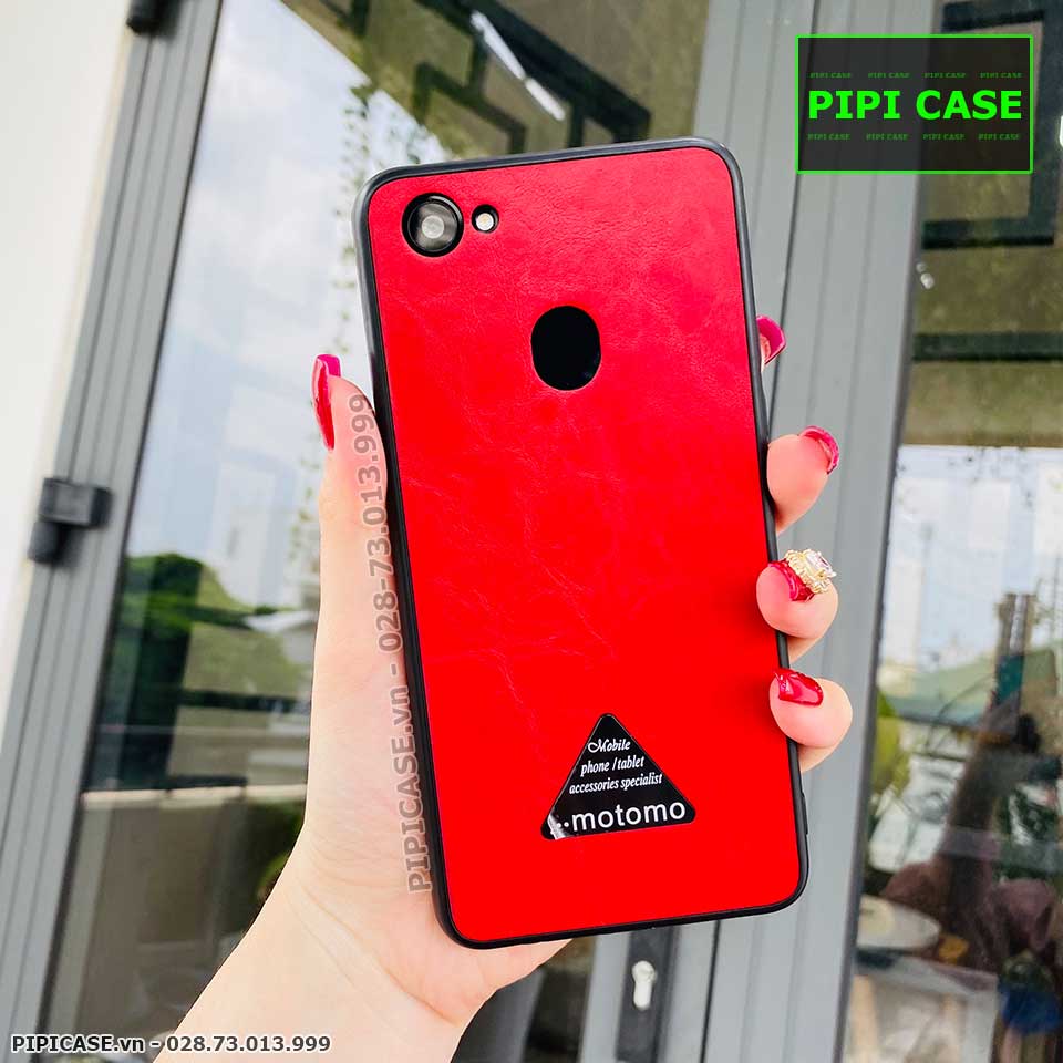Ốp Lưng Oppo F7 - Da Motomo - Đỏ