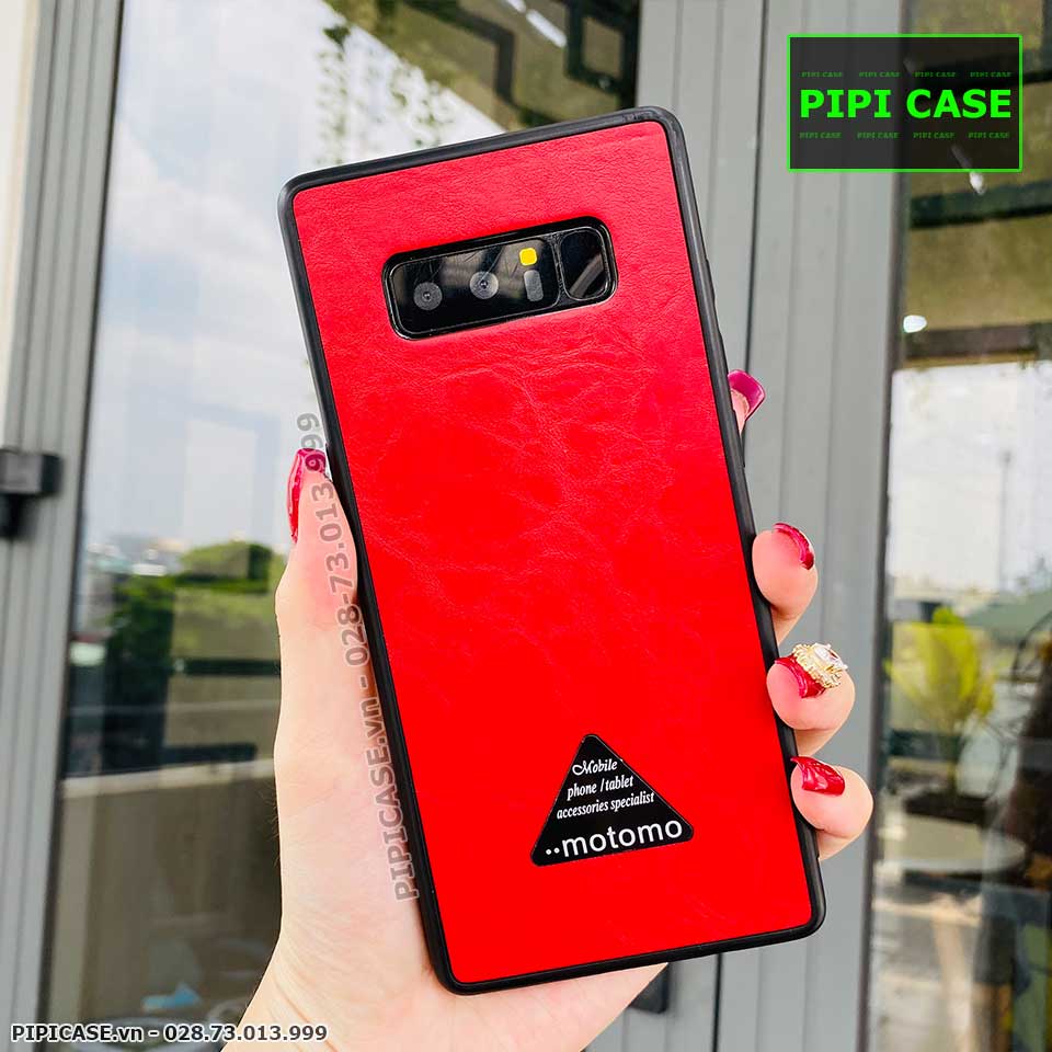 Ốp Lưng Samsung Note 8 - Da Motomo - Đỏ