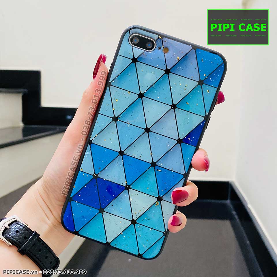 Ốp Lưng iPhone 7 Plus / 8 Plus - Tam Giác - Xanh Dương