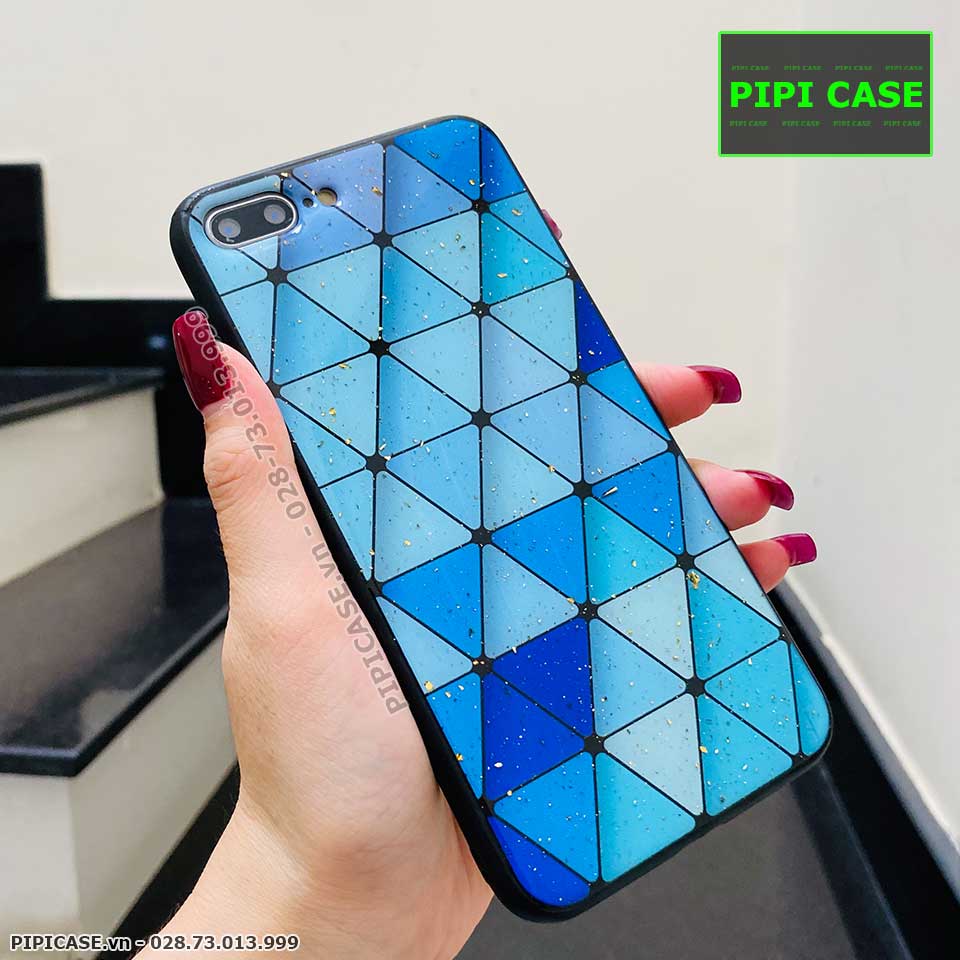 Ốp Lưng iPhone 7 Plus / 8 Plus - Tam Giác - Xanh Dương