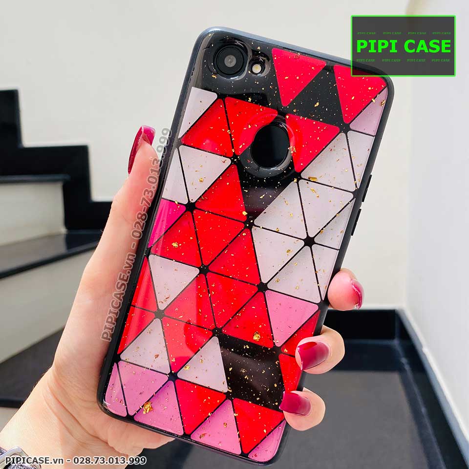 Ốp Lưng Oppo F7 - Tam giác - Đỏ