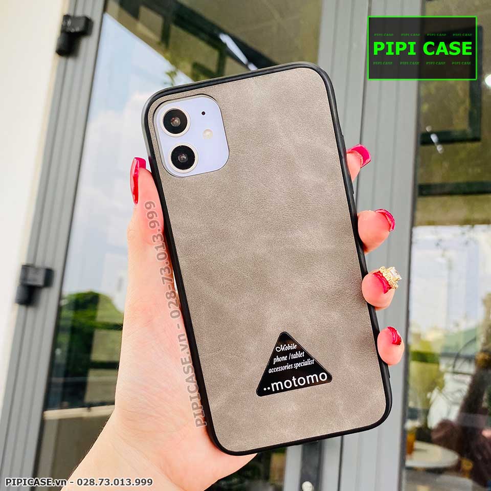 Ốp Lưng iPhone 11 - Da Motomo - Xám