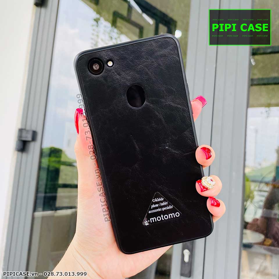 Ốp Lưng Oppo F7 - Da Motomo - Đen