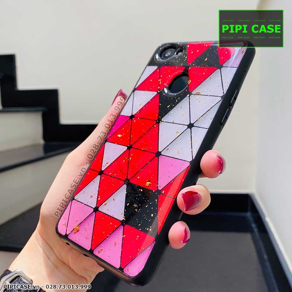 Ốp Lưng Oppo F7 - Tam giác - Đỏ