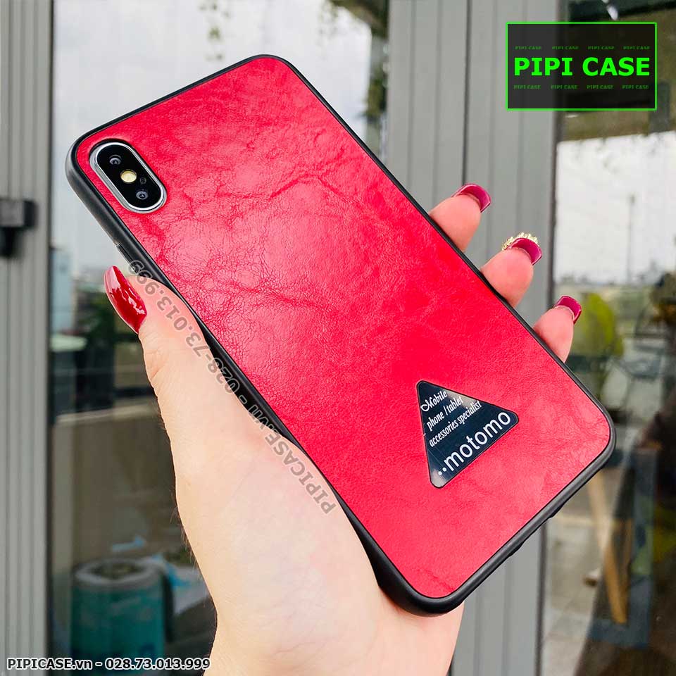 Ốp Lưng iPhone XS Max - Da Motomo - Đỏ