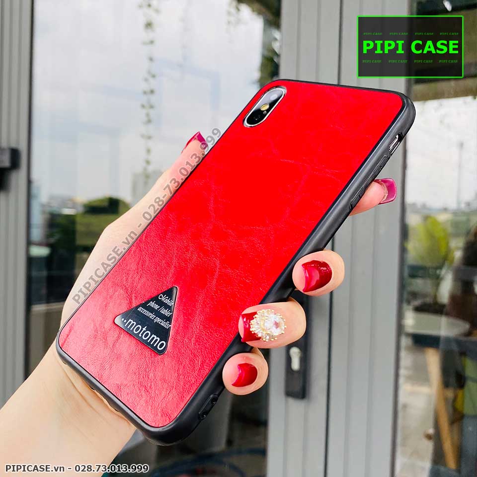 Ốp Lưng iPhone XS Max - Da Motomo - Đỏ