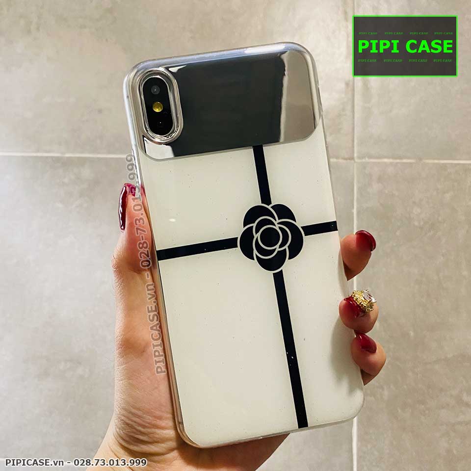 Ốp Lưng iPhone X / XS - Hoa Trà - Trắng
