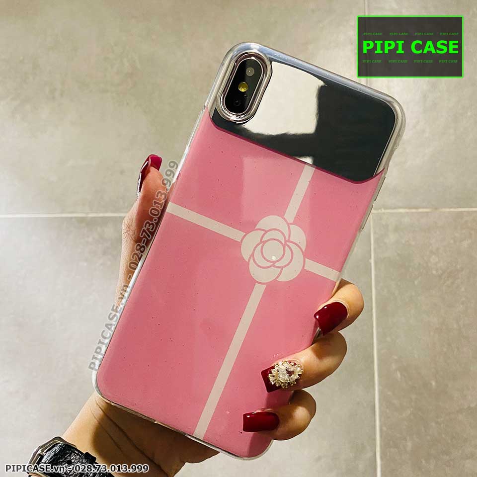 Ốp Lưng iPhone X / XS - Hoa Trà - Hồng