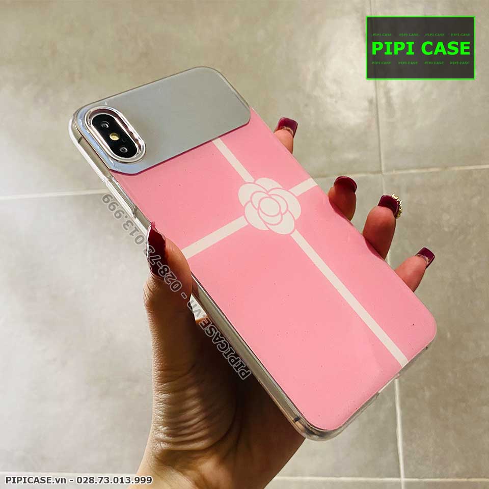 Ốp Lưng iPhone X / XS - Hoa Trà - Hồng
