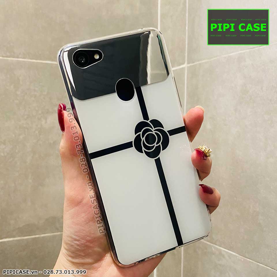 Ốp Lưng Oppo F7 - Hoa Trà - Trắng
