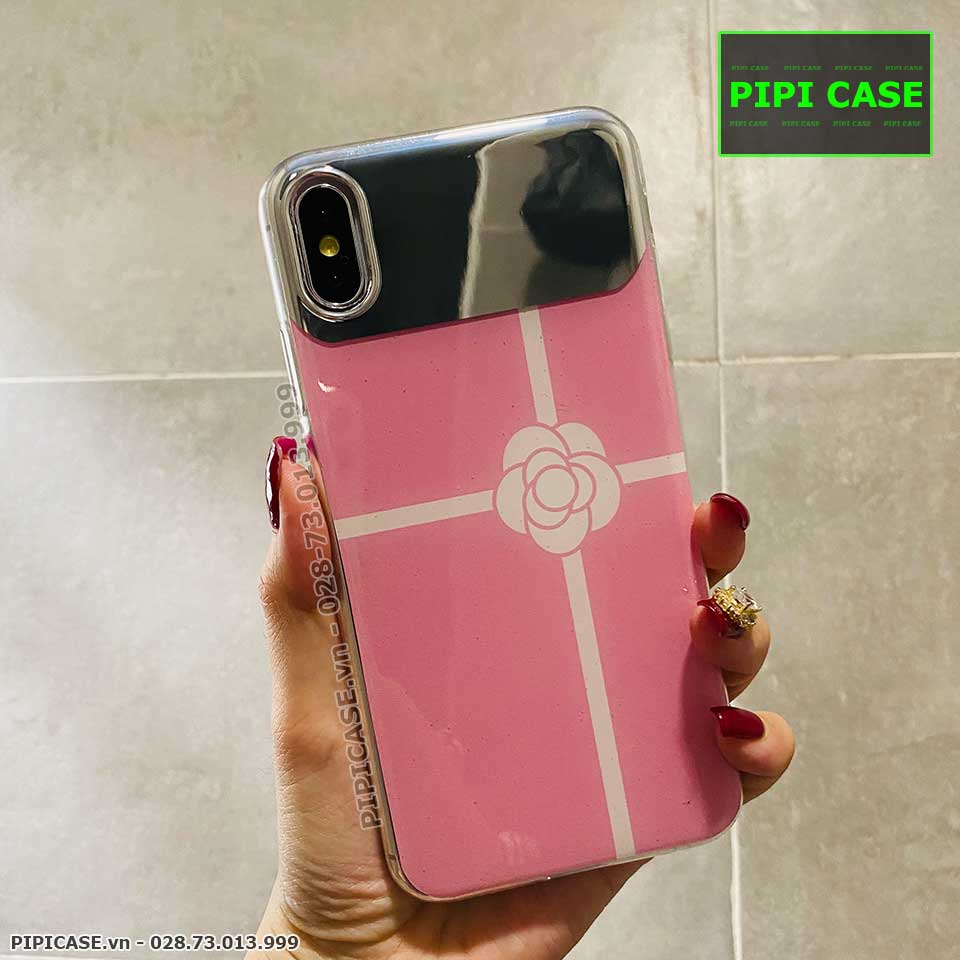 Ốp Lưng iPhone X / XS - Hoa Trà - Hồng