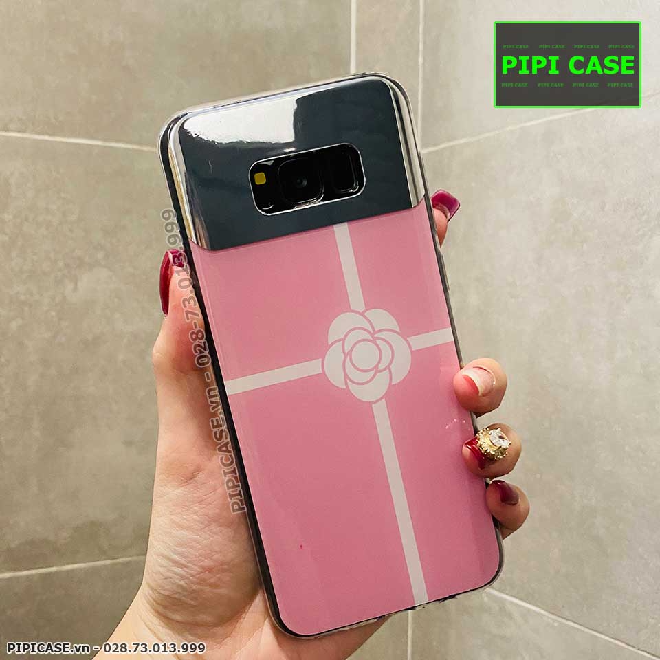 Ốp Lưng Samsung S8 Plus - Hoa Trà - Hồng