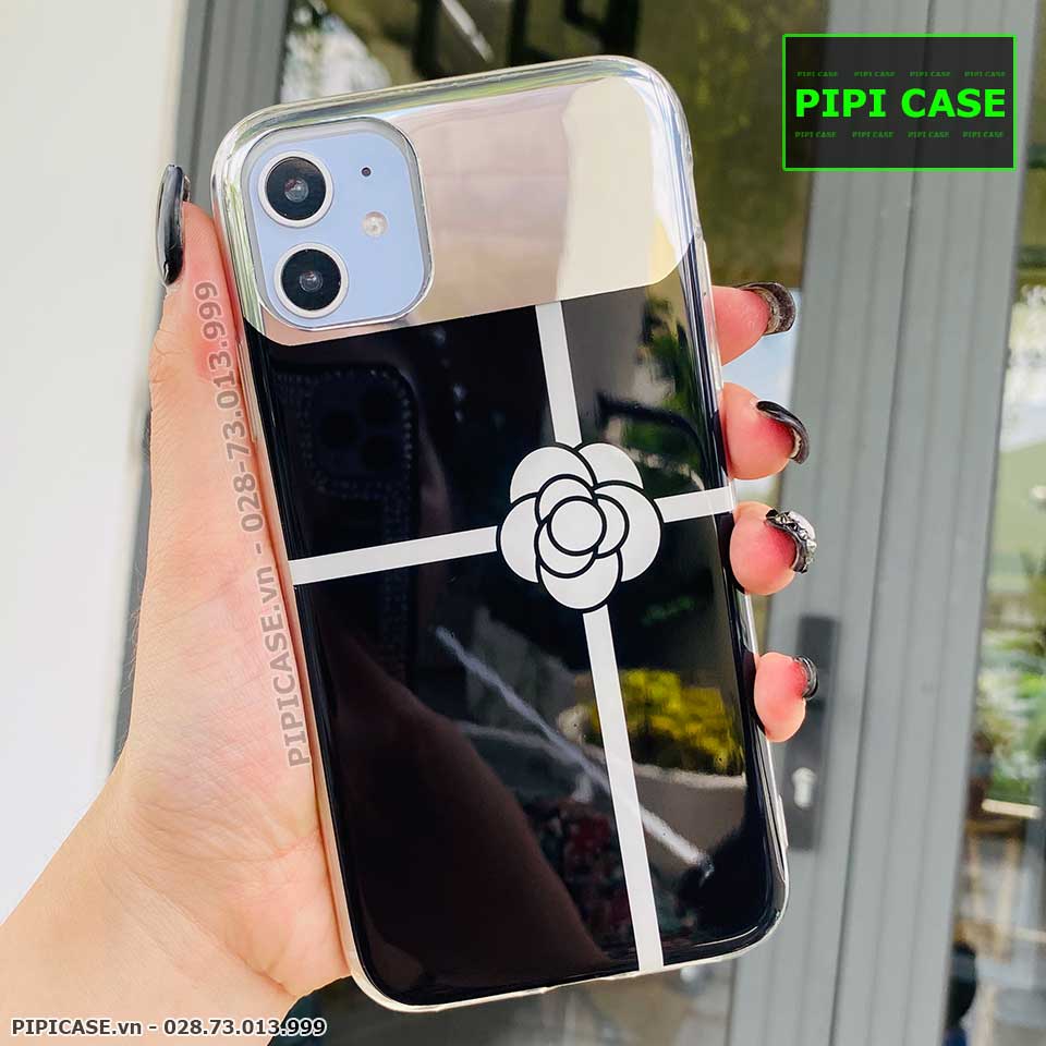 Ốp Lưng iPhone 11 - Hoa Trà - Đen
