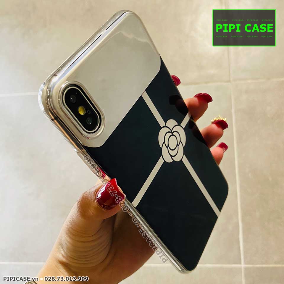 Ốp Lưng iPhone XS Max - Hoa Trà - Đen