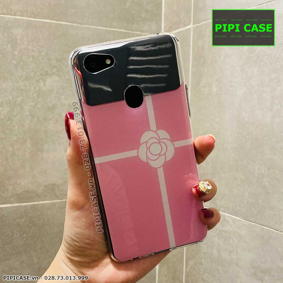Ốp Lưng Oppo F7 - Hoa Trà - Hồng