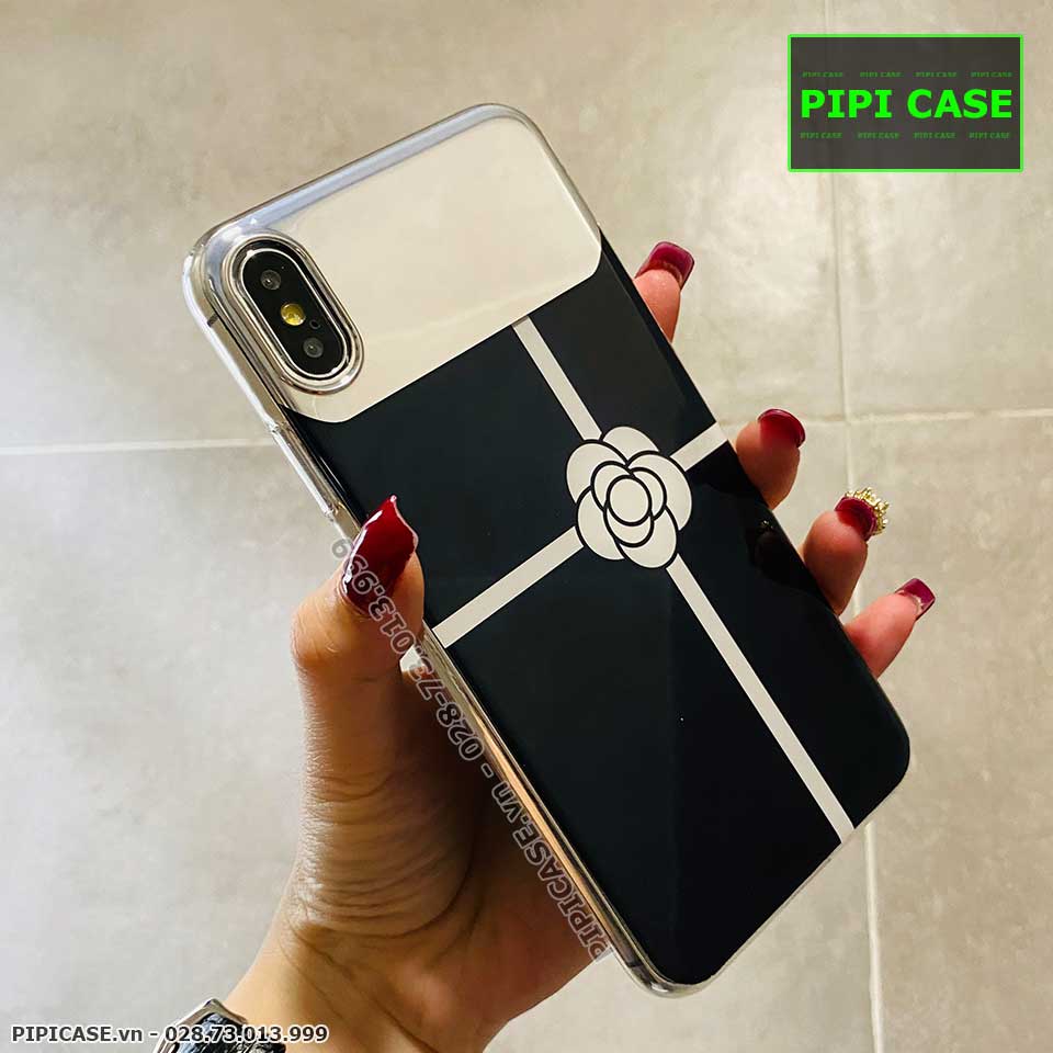 Ốp Lưng iPhone XS Max - Hoa Trà - Đen