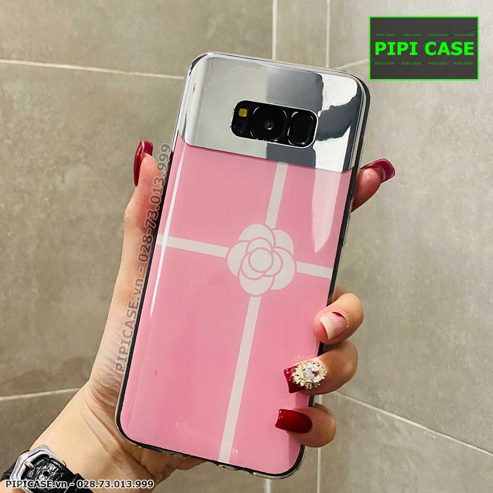Ốp Lưng Samsung S8 Plus - Hoa Trà - Hồng