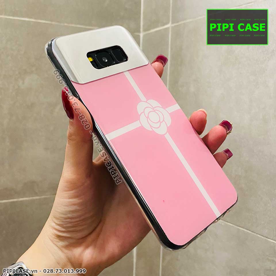Ốp Lưng Samsung S8 Plus - Hoa Trà - Hồng