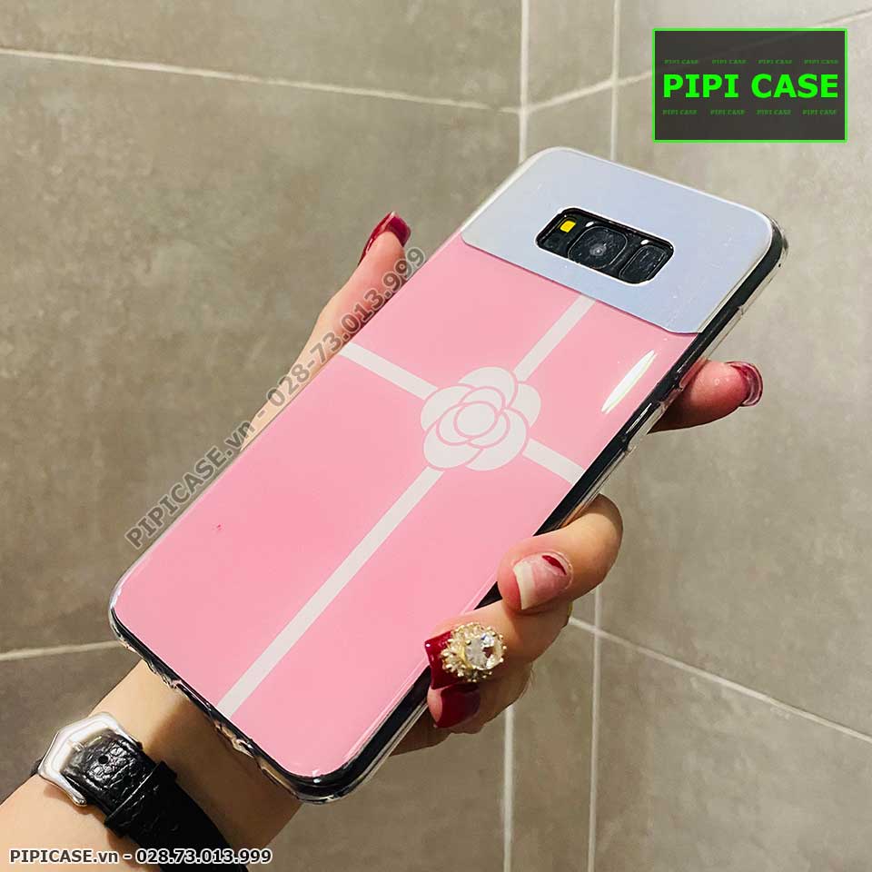 Ốp Lưng Samsung S8 Plus - Hoa Trà - Hồng