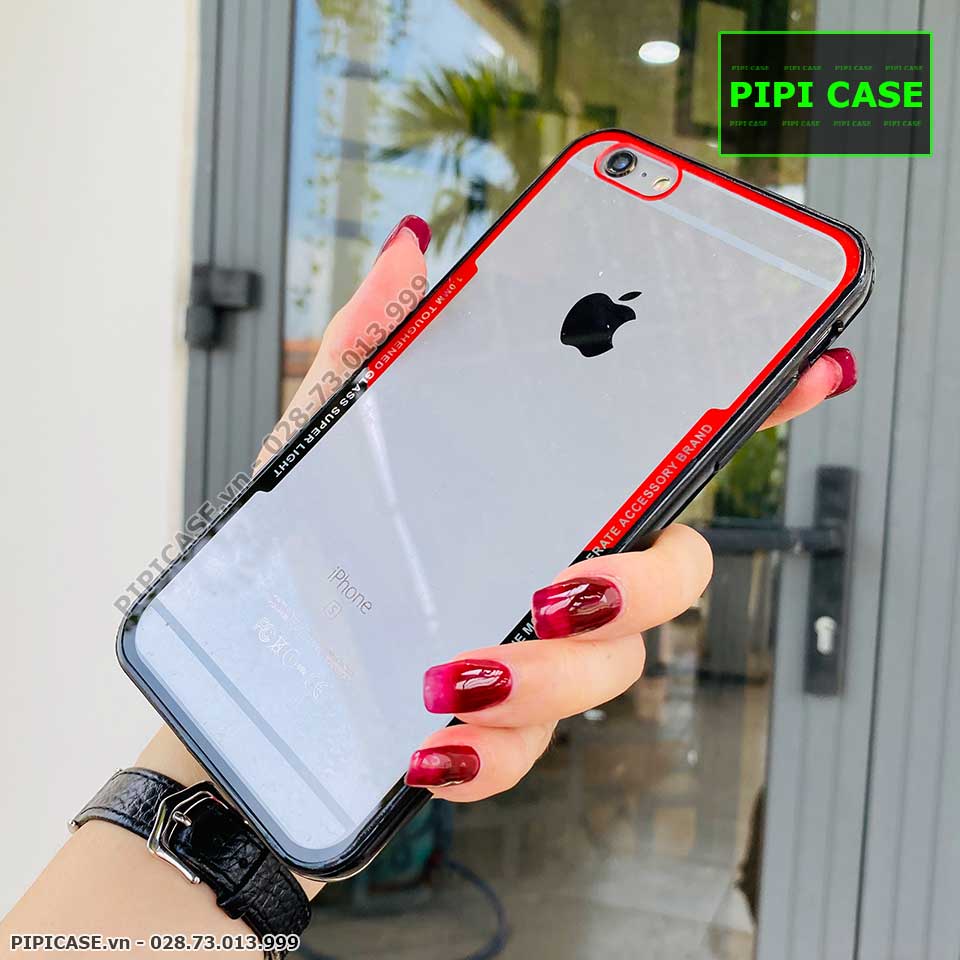 Ốp Lưng iPhone 6 Plus / 6S Plus - Glass Super Light - Đỏ Đen