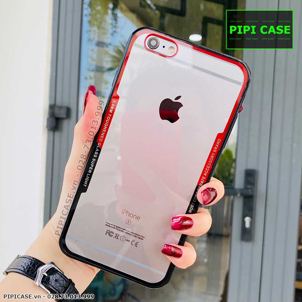 Ốp Lưng iPhone 6 Plus / 6S Plus - Glass Super Light - Đỏ Đen